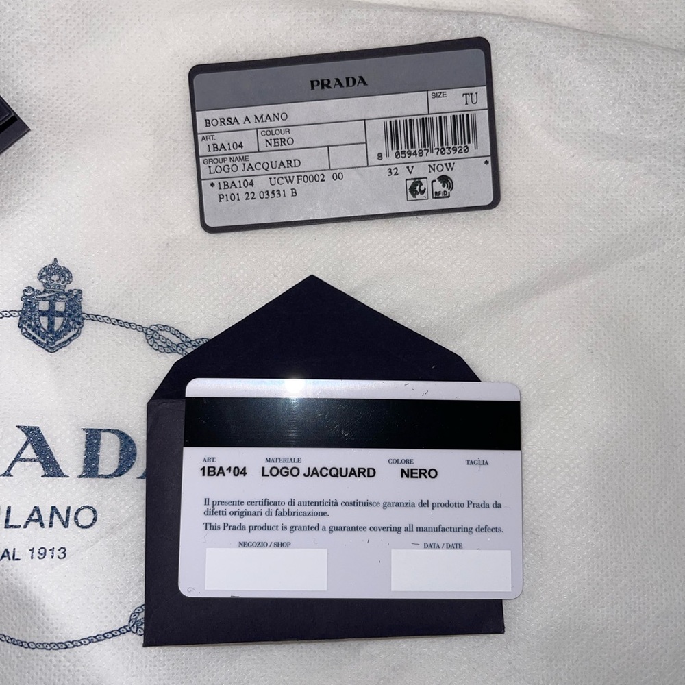 Prada Logo Jacquard Black Canvas Satchel - Authentic - Picture 12 of 15